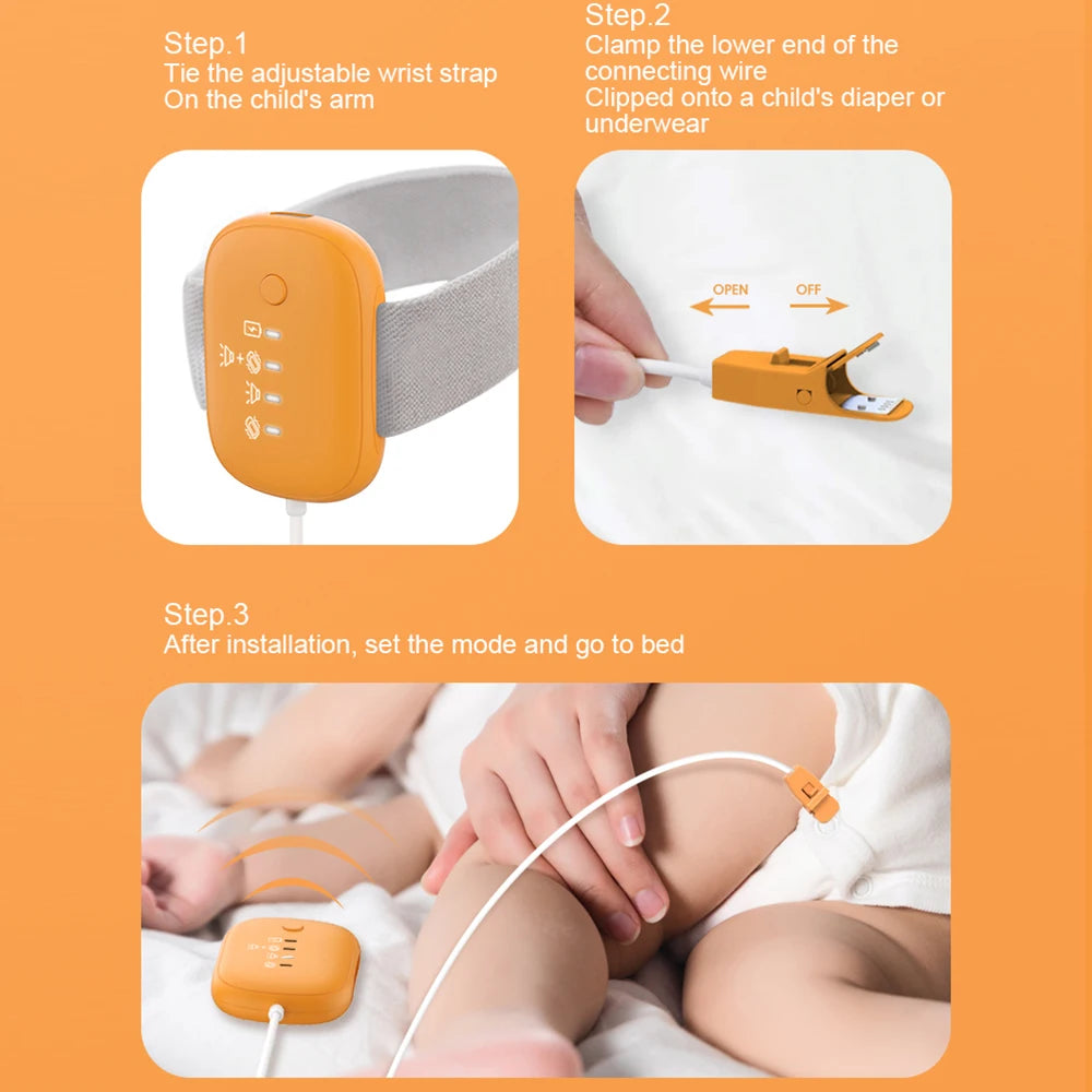 Baby Bedwetting Alarm,Pee Alarm with 3 Modes for Kids
