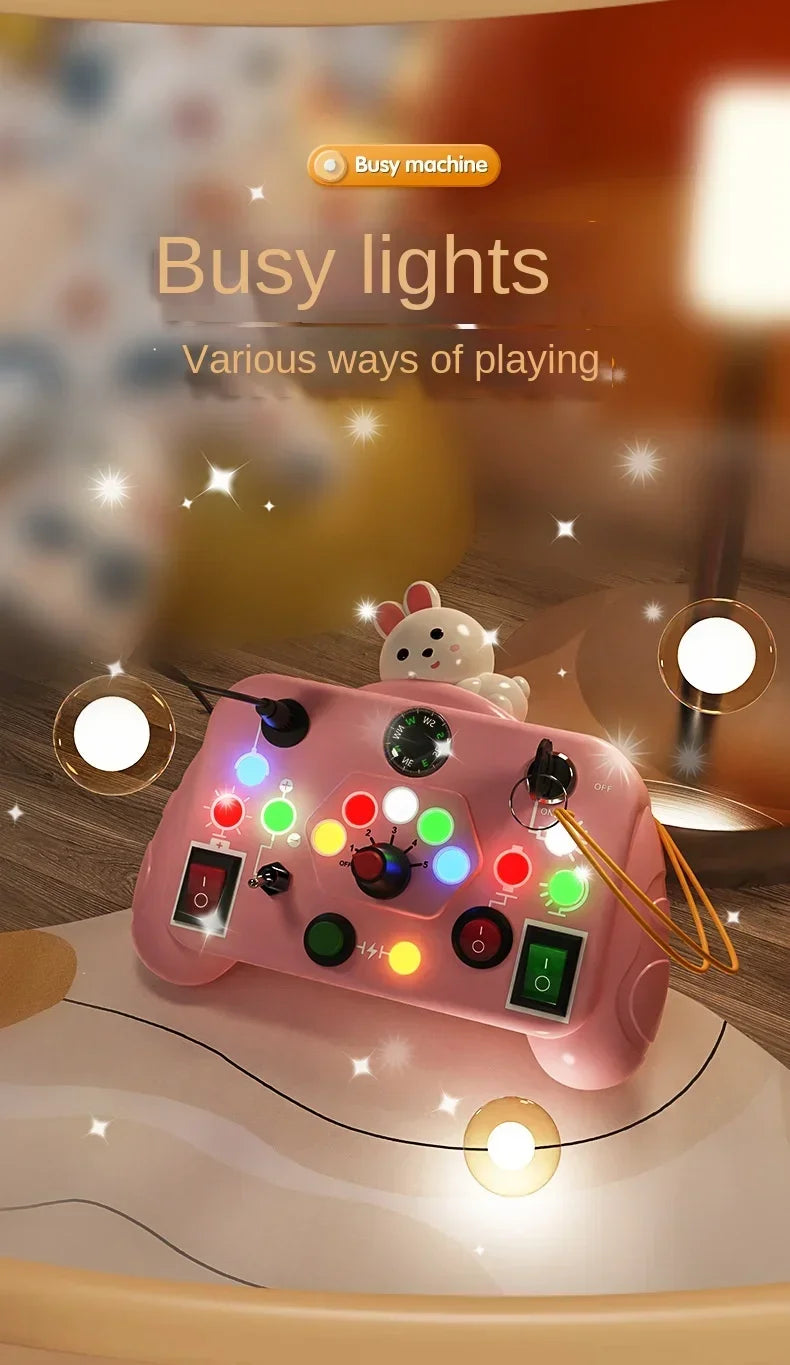 Busy Board Sensory Toys Cartoon,with LED Light Switch Control Board