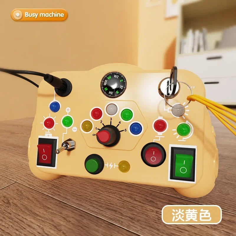 Busy Board Sensory Toys Cartoon,with LED Light Switch Control Board