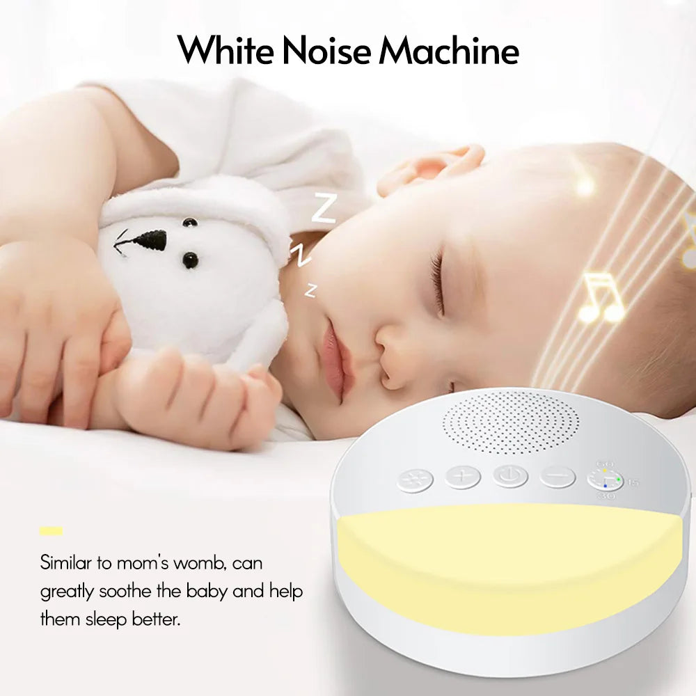 White Noise Sleep Machine Built-in 6 Soothing Sound Soft Breath Light 15/30/60 Intelligent Timing