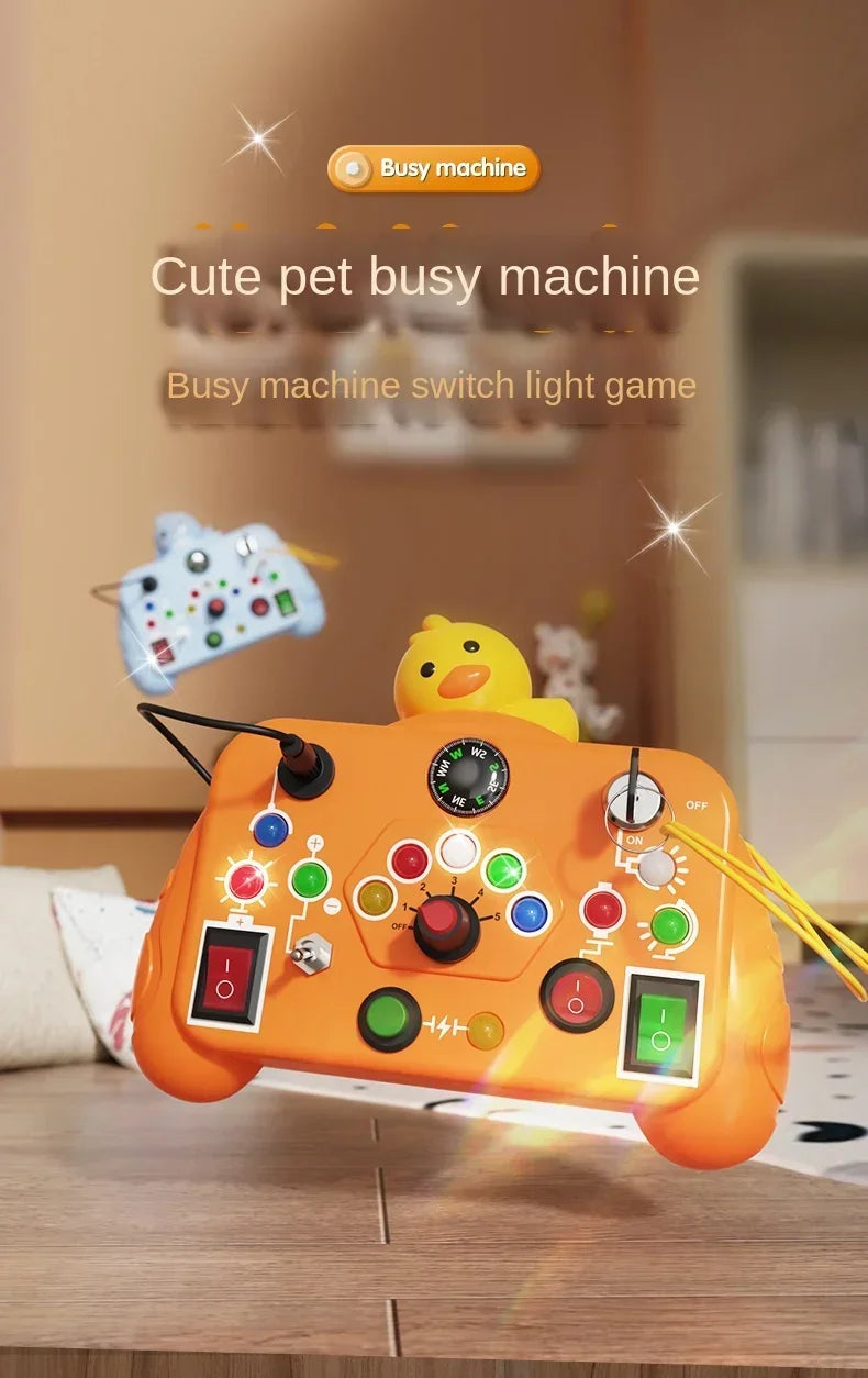 Busy Board Sensory Toys Cartoon,with LED Light Switch Control Board