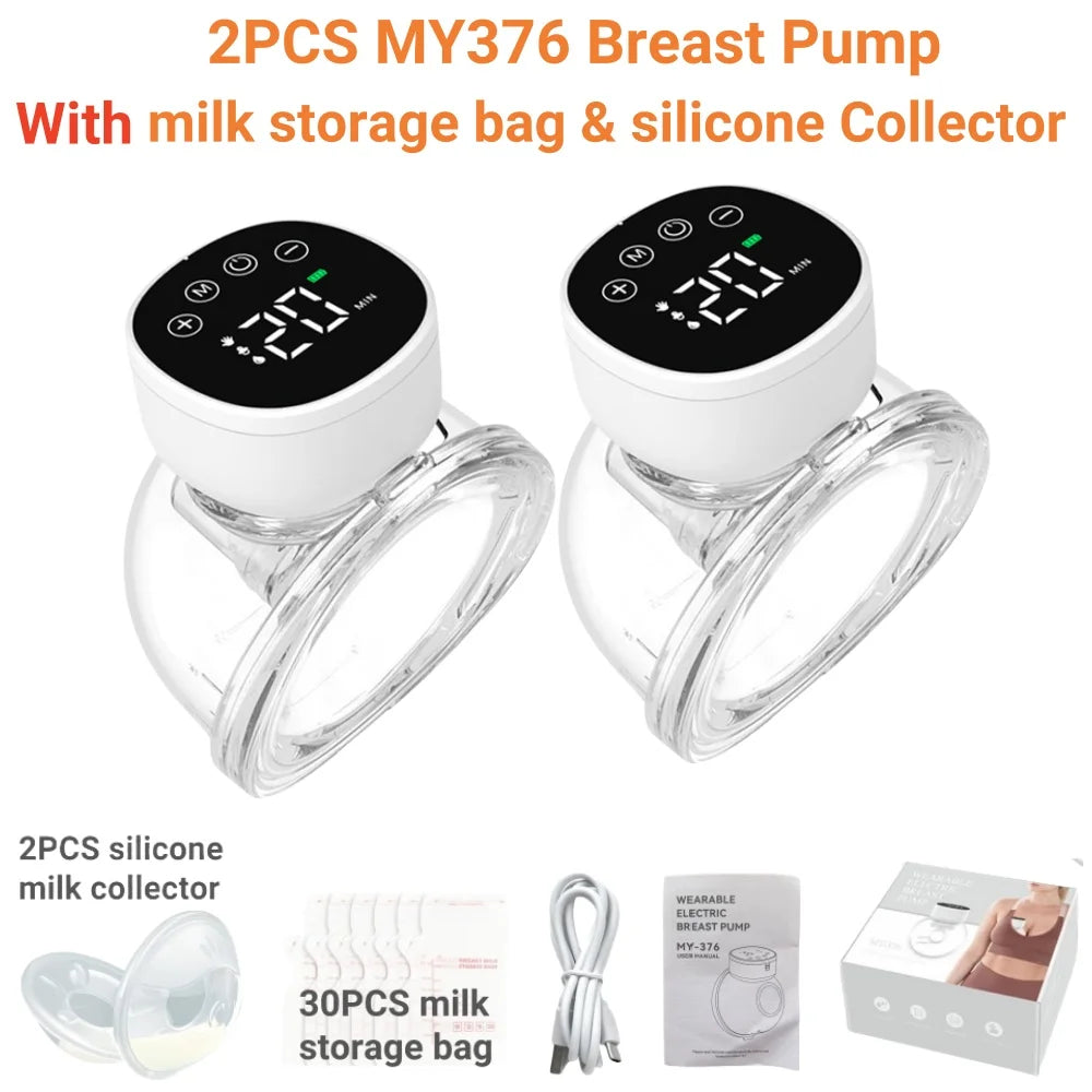 Wearable Breast Pump Electric Handsfree 3 Modes 9 Levels