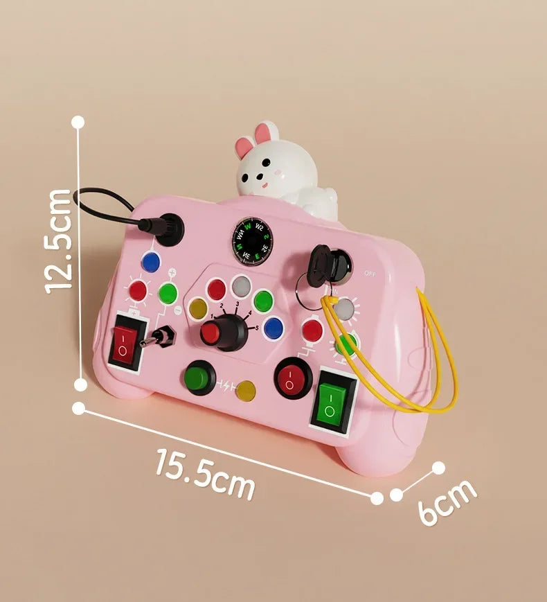 Busy Board Sensory Toys Cartoon,with LED Light Switch Control Board