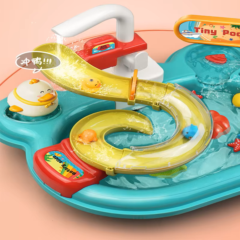 Dishwashing Basin Toys 2-in-1 Slide Fishing