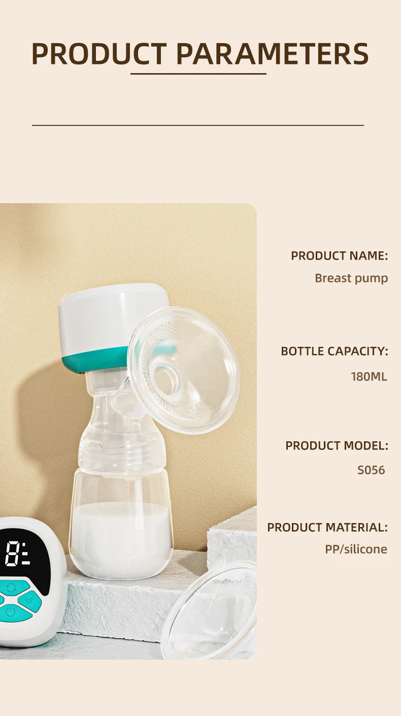 Electric Breast Pump With 180ml Bottle Milk Puller