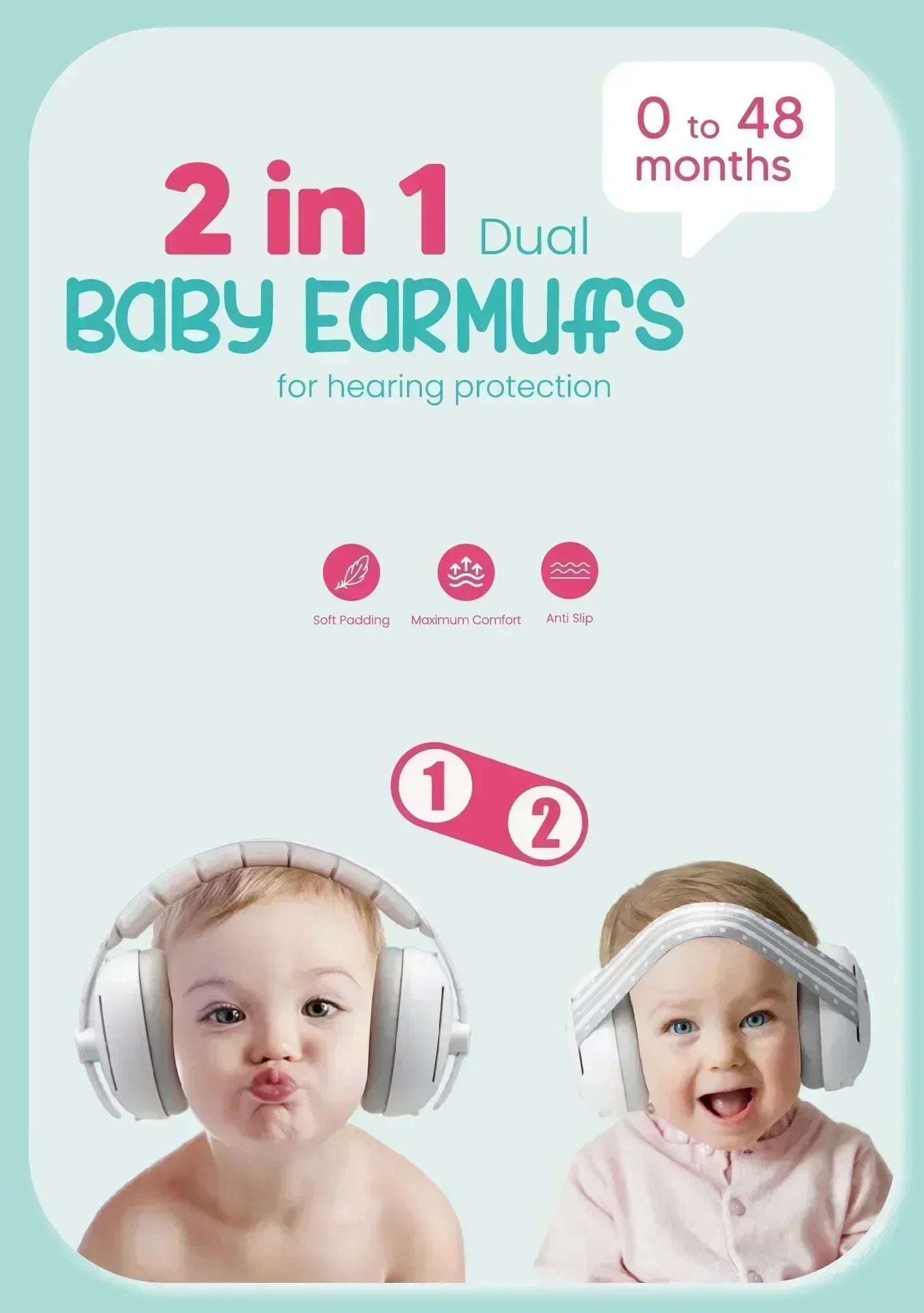 Baby Ear Protection Noise Cancelling Headphones 2-in-1