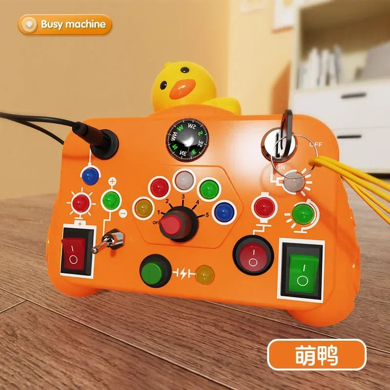 Busy Board Sensory Toys Cartoon,with LED Light Switch Control Board